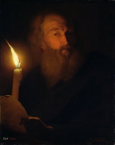Man met een Kaars (Kunstlicht Effect) door Godfried Schalcken